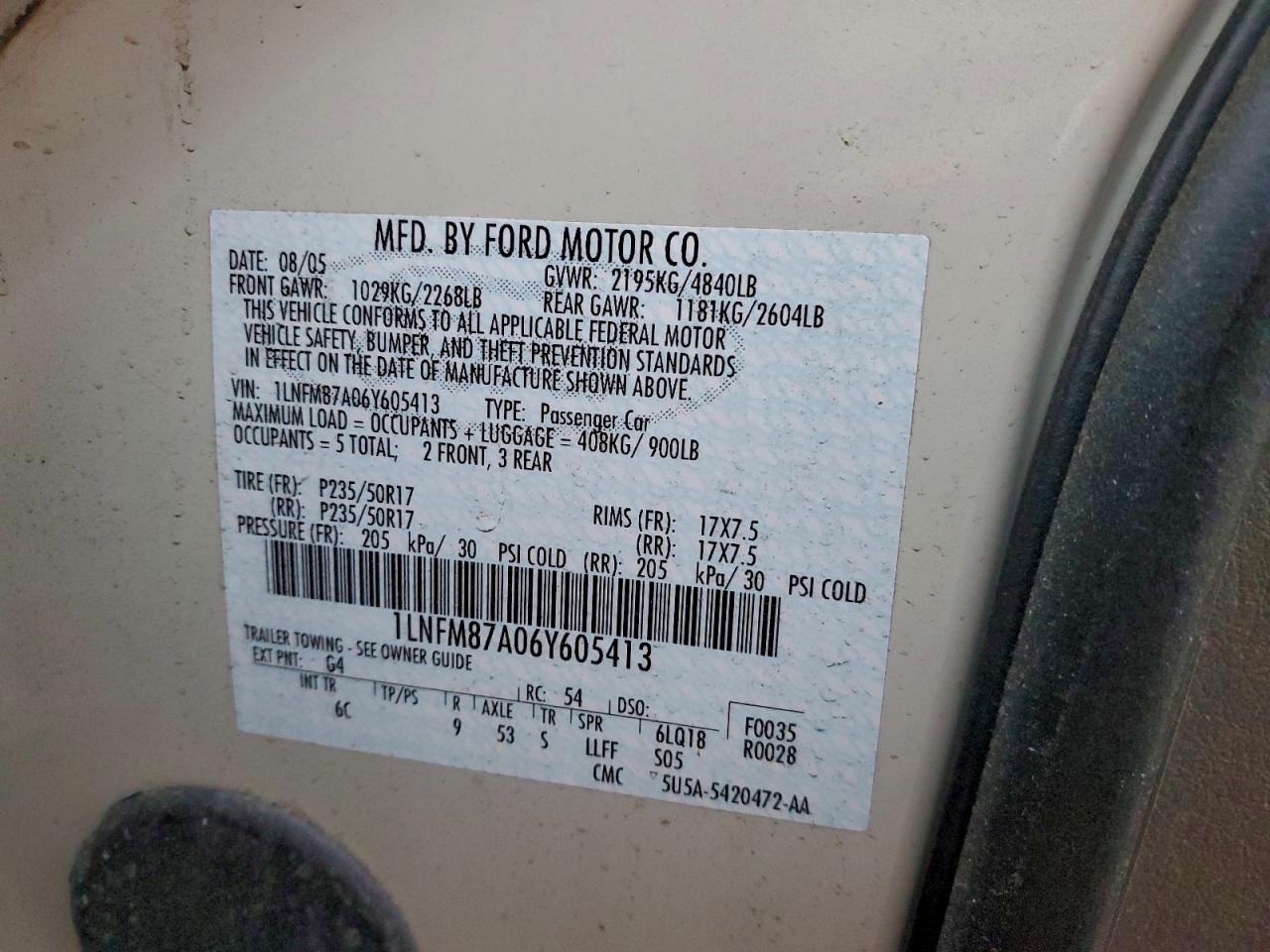 Lot #3304070487 2006 LINCOLN LS