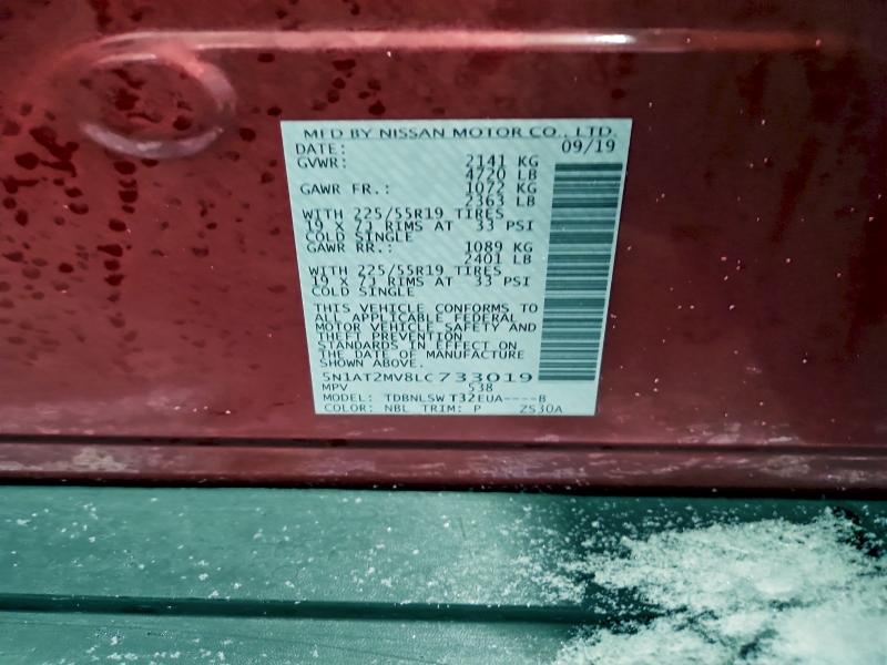 2020 NISSAN ROGUE S #3304012713