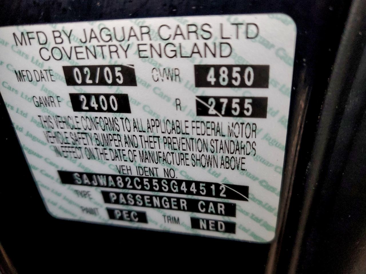 Lot #3305427459 2005 JAGUAR VANDENPLAS