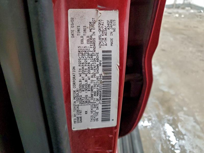 2002 TOYOTA 4RUNNER SR #3311690316