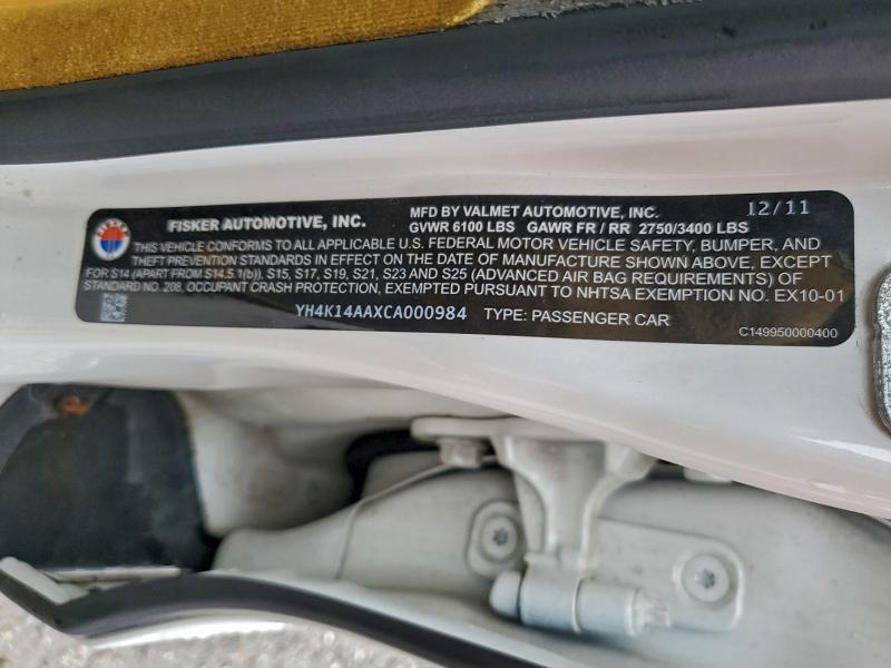 2012 FISKER AUTOMOTIVE KARMA SPOR #3308339042