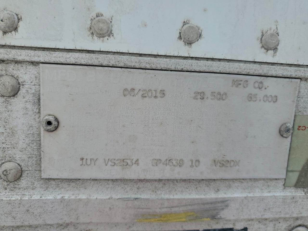 Lot #3317835211 2016 UTILITY VS2DX