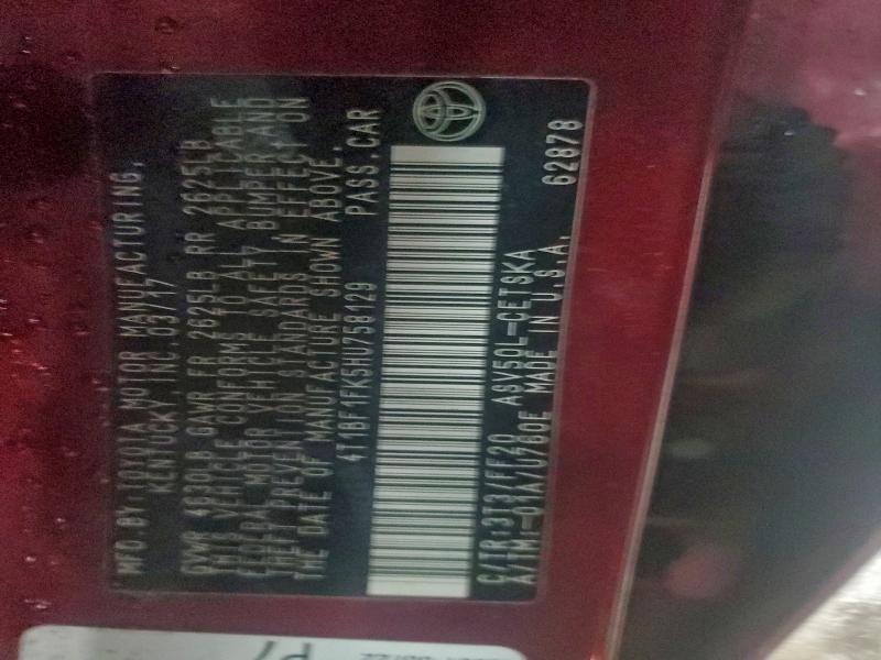 2017 TOYOTA CAMRY LE #3303988724