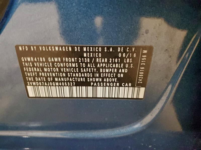 2016 VOLKSWAGEN JETTA SE #3308474303