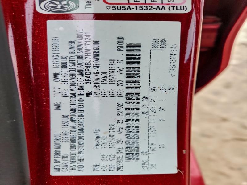 2017 FORD FIESTA SE #3304430594