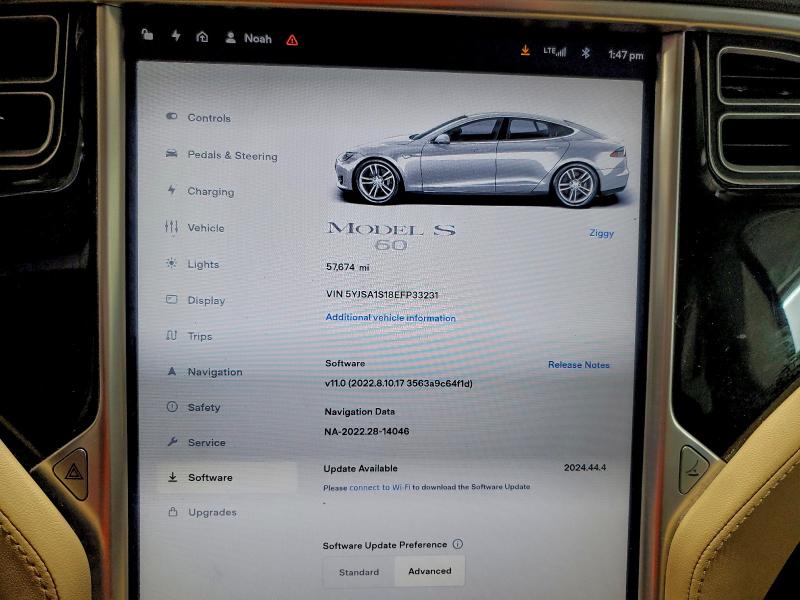 2014 TESLA MODEL S #3311514244