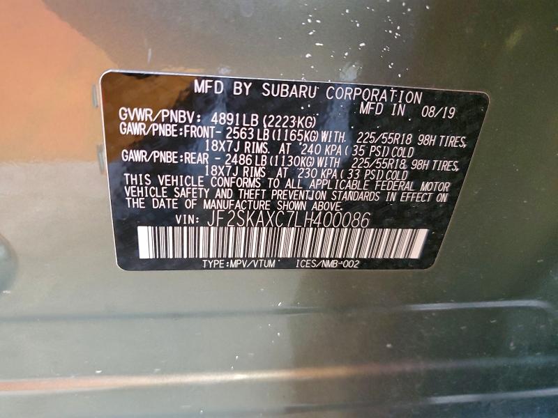 2020 SUBARU FORESTER T #3317147991