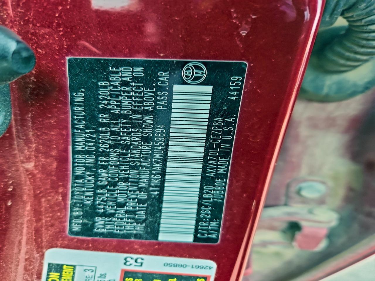 Lot #3311541241 2021 TOYOTA CAMRY XSE