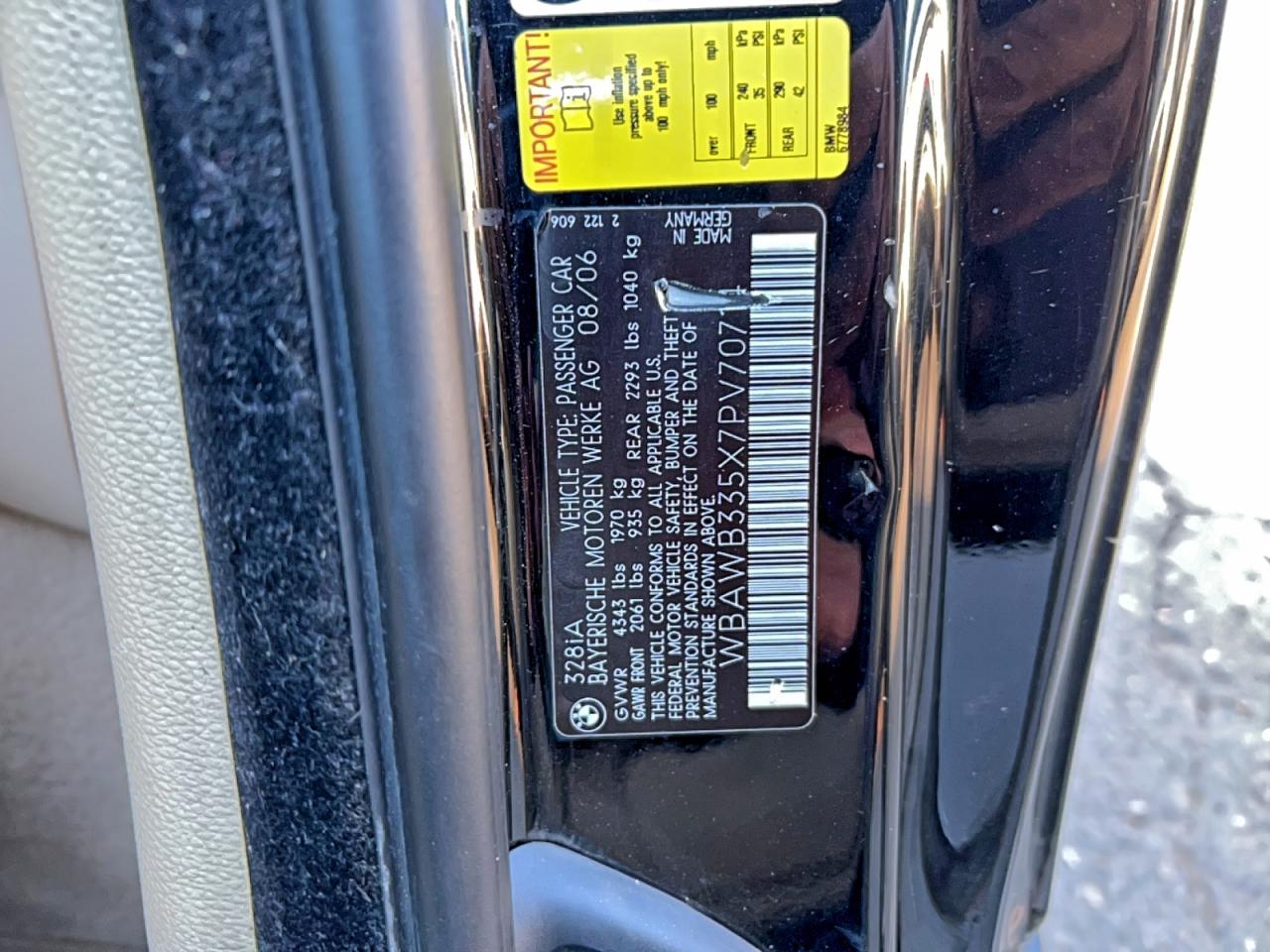 Lot #3302729070 2007 BMW 328 I