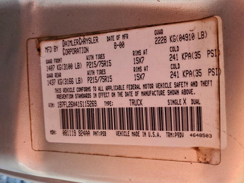 2001 DODGE DAKOTA #3302913079