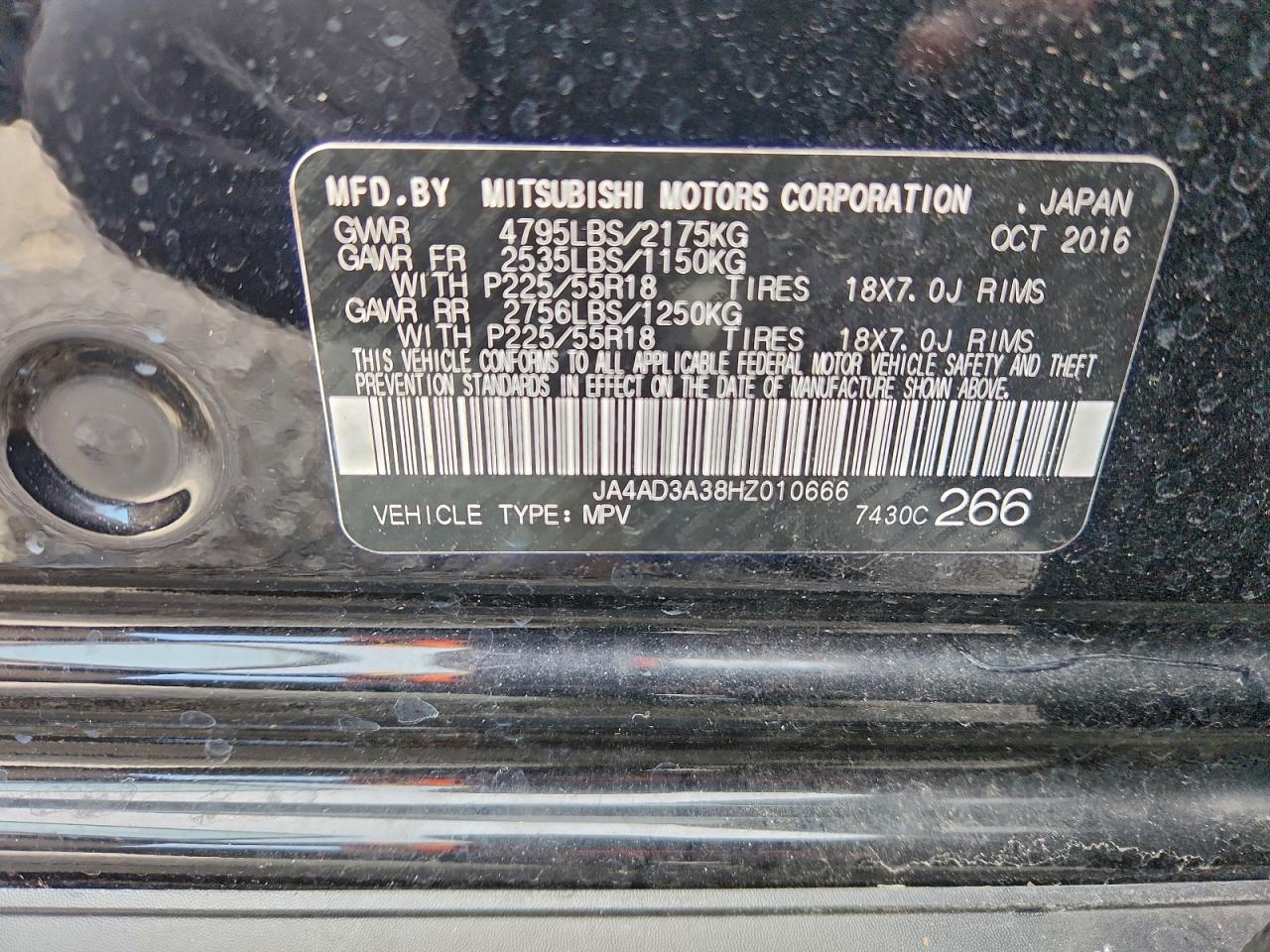 Lot #3315892137 2017 MITSUBISHI OUTLANDER