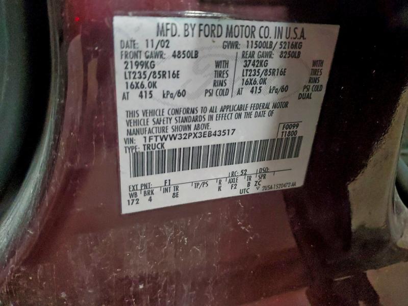 2003 FORD F350 SUPER #3304545460