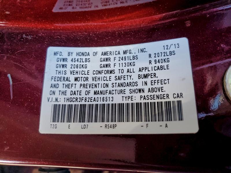 2014 HONDA ACCORD EXL #3305301349