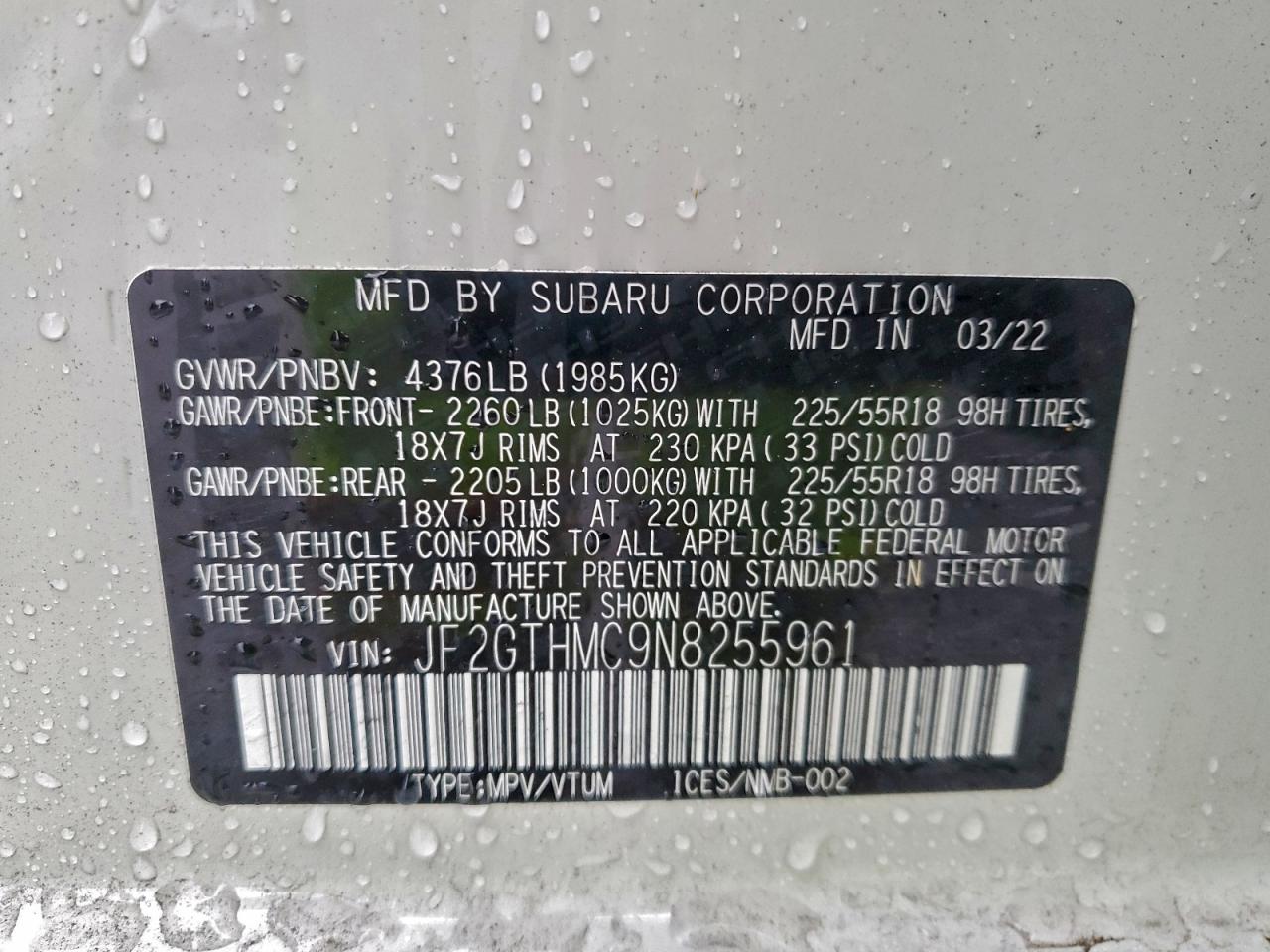 SUBARU CROSSTREK LIMITED