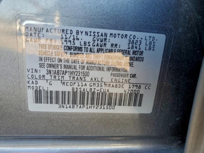 2017 NISSAN SENTRA S #3308414297