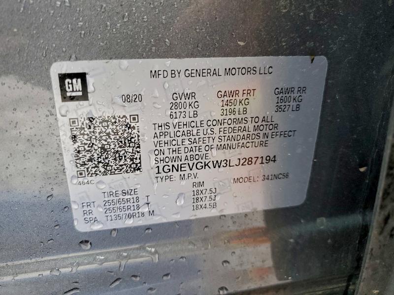 2020 CHEVROLET TRAVERSE L #3310417011