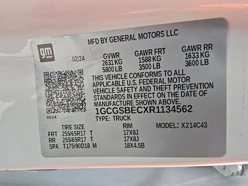 2024 CHEVROLET COLORADO #3312526609