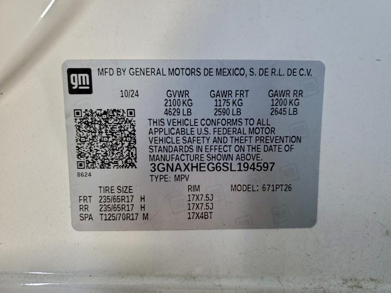 2025 CHEVROLET EQUINOX LT #3305661719