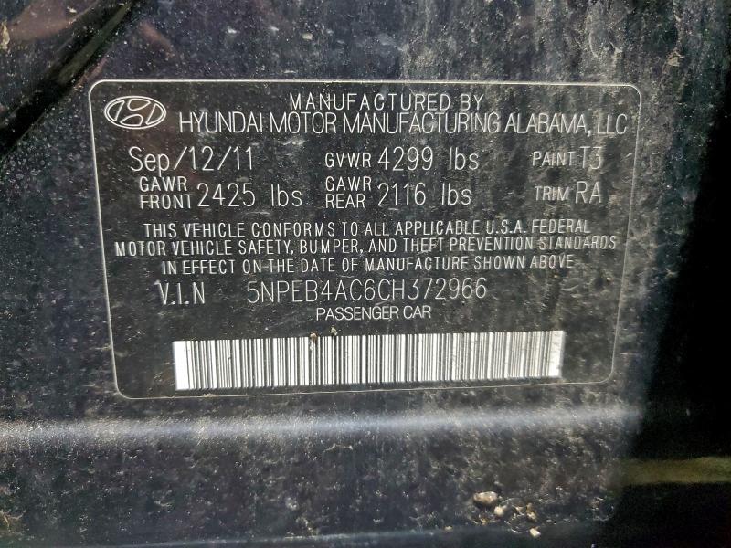 2012 HYUNDAI SONATA GLS #3302715031