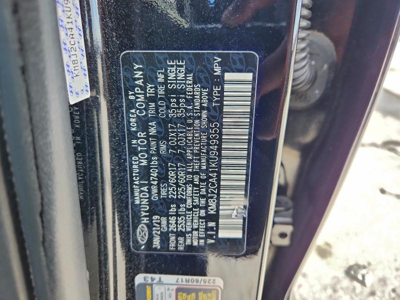 2019 HYUNDAI TUCSON SE #3316760406