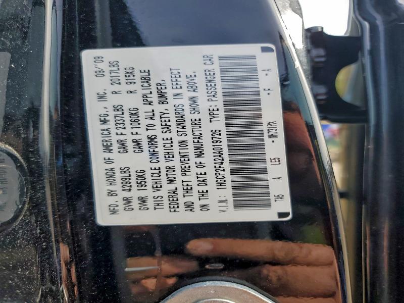 2010 HONDA ACCORD LXP #3311455234