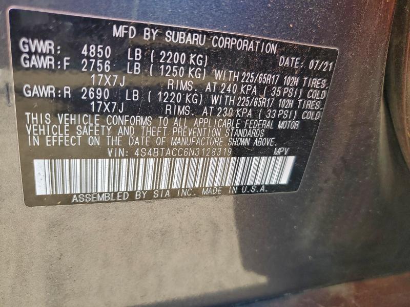 2022 SUBARU OUTBACK PR #3305301346