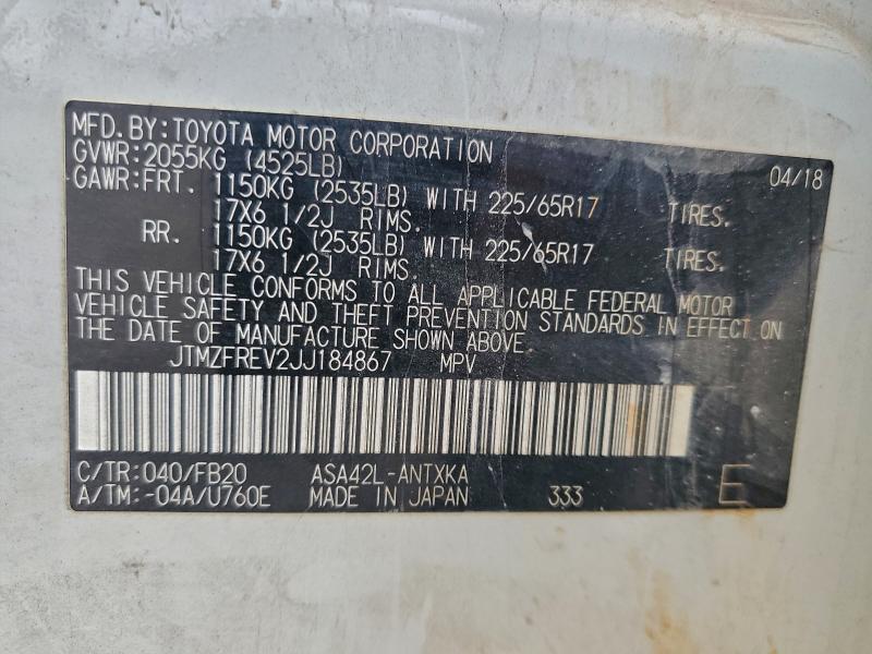 2018 TOYOTA RAV4 LE #3302711003