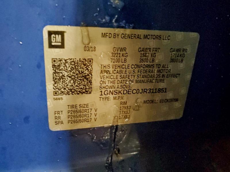 2018 CHEVROLET TAHOE POLI #3309406963