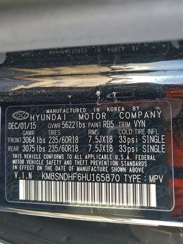 2017 HYUNDAI SANTA FE S #3317827250