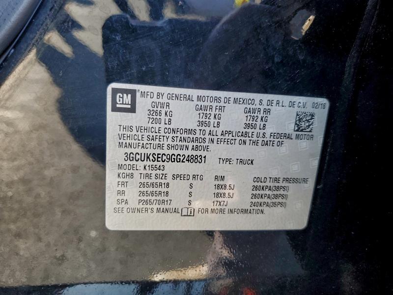 2016 CHEVROLET SILVERADO #3317088002