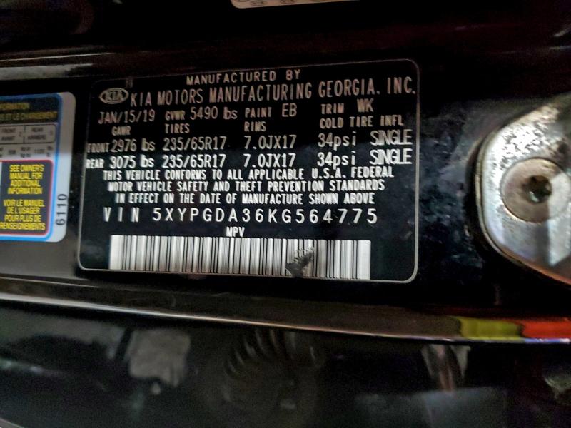 2019 KIA SORENTO L #3301859986