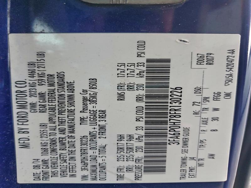 2015 FORD FUSION SE #3302798973