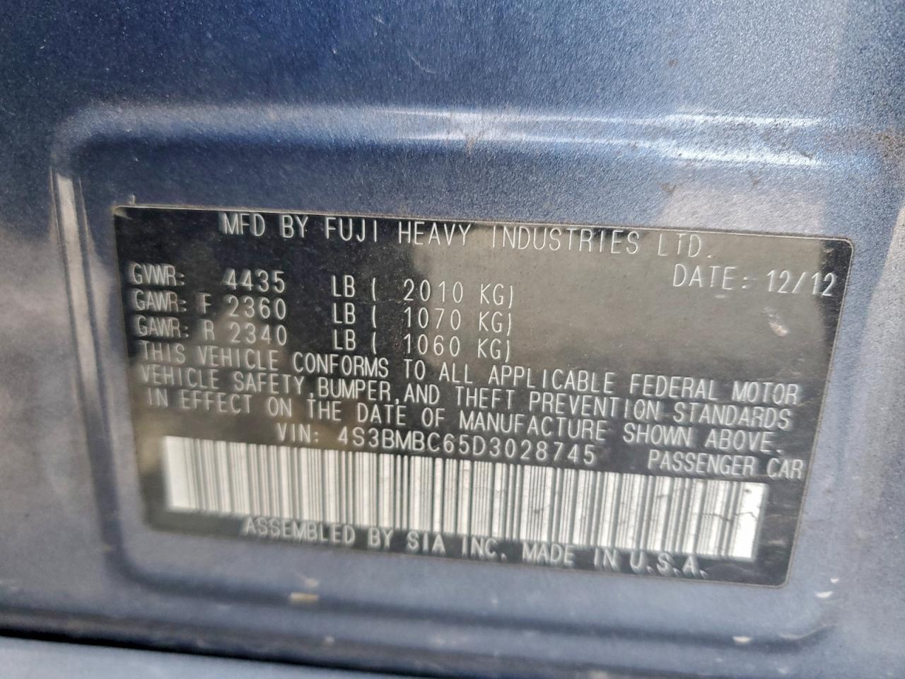 SUBARU LEGACY 2.5I PREMIUM