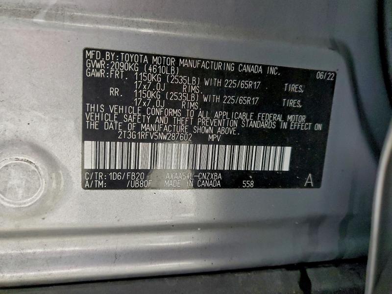 2022 TOYOTA RAV4 LE #3309578558