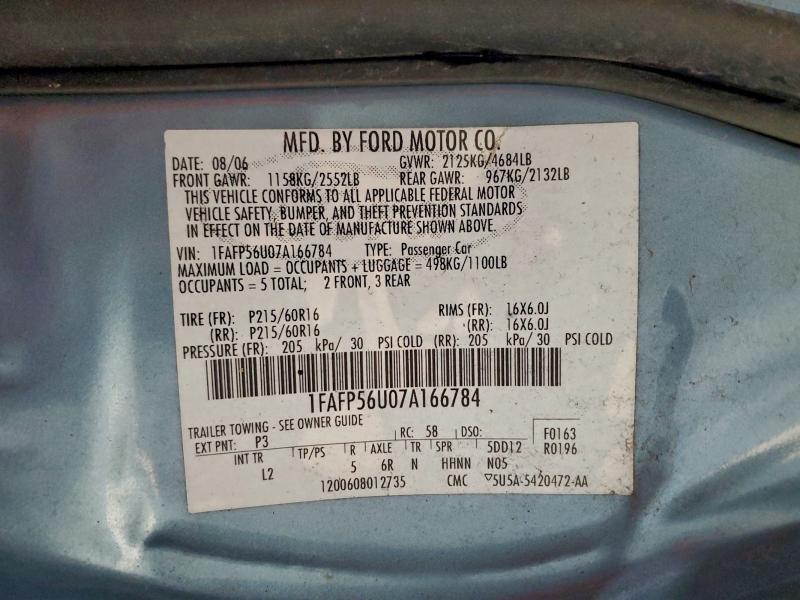 2007 FORD TAURUS SEL #3316951184