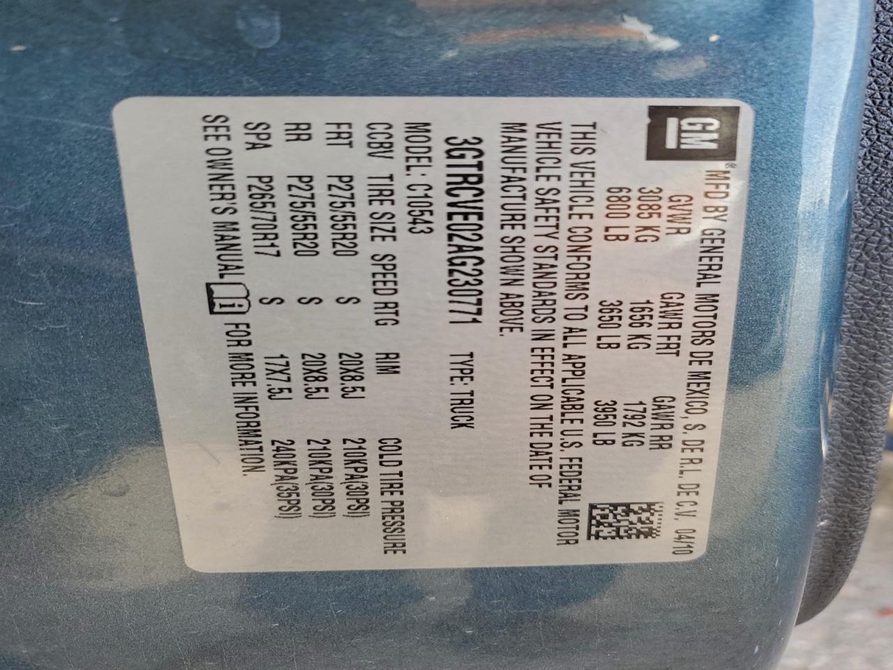 Lot #3317085987 2010 GMC SIERRA C15