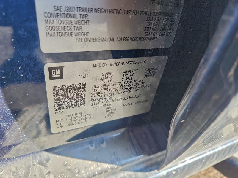 2020 CHEVROLET SILVERADO #3303883715