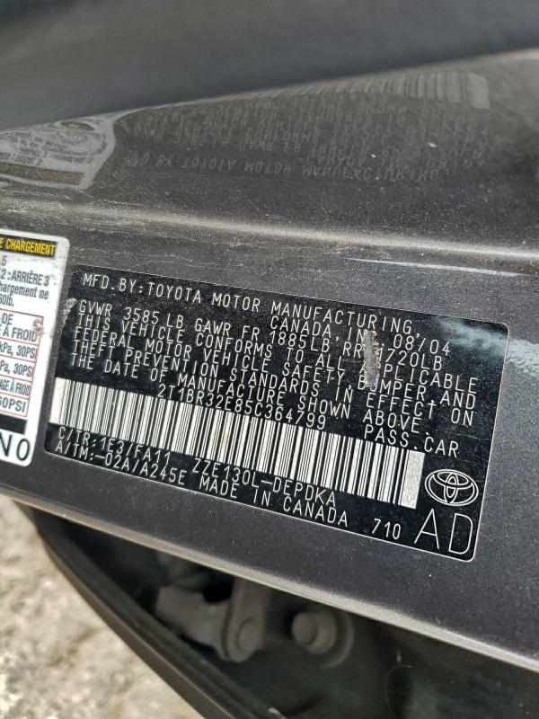 2005 TOYOTA COROLLA CE #3309615554