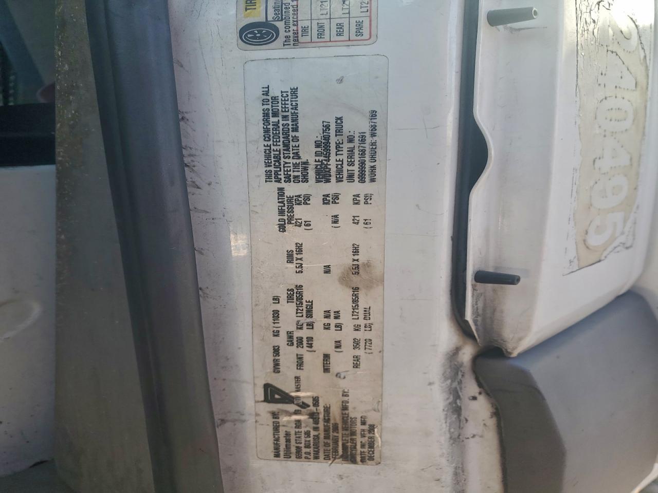 Lot #3305655720 2009 DODGE SPRINTER 3