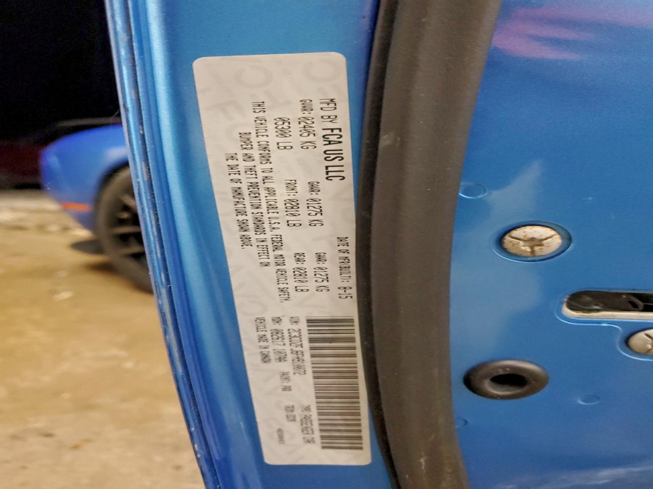 Lot #3305216016 2015 DODGE CHALLENGER