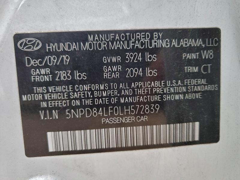 2020 HYUNDAI ELANTRA SE #3311609250