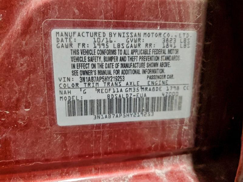 2017 NISSAN SENTRA SL #3303796466