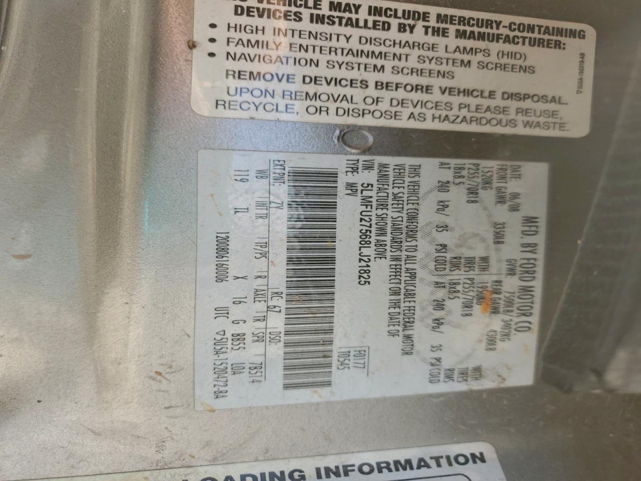 Lot #3315916120 2008 LINCOLN NAVIGATOR