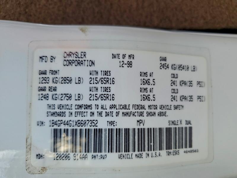 1999 DODGE GRAND CARA #3310228392