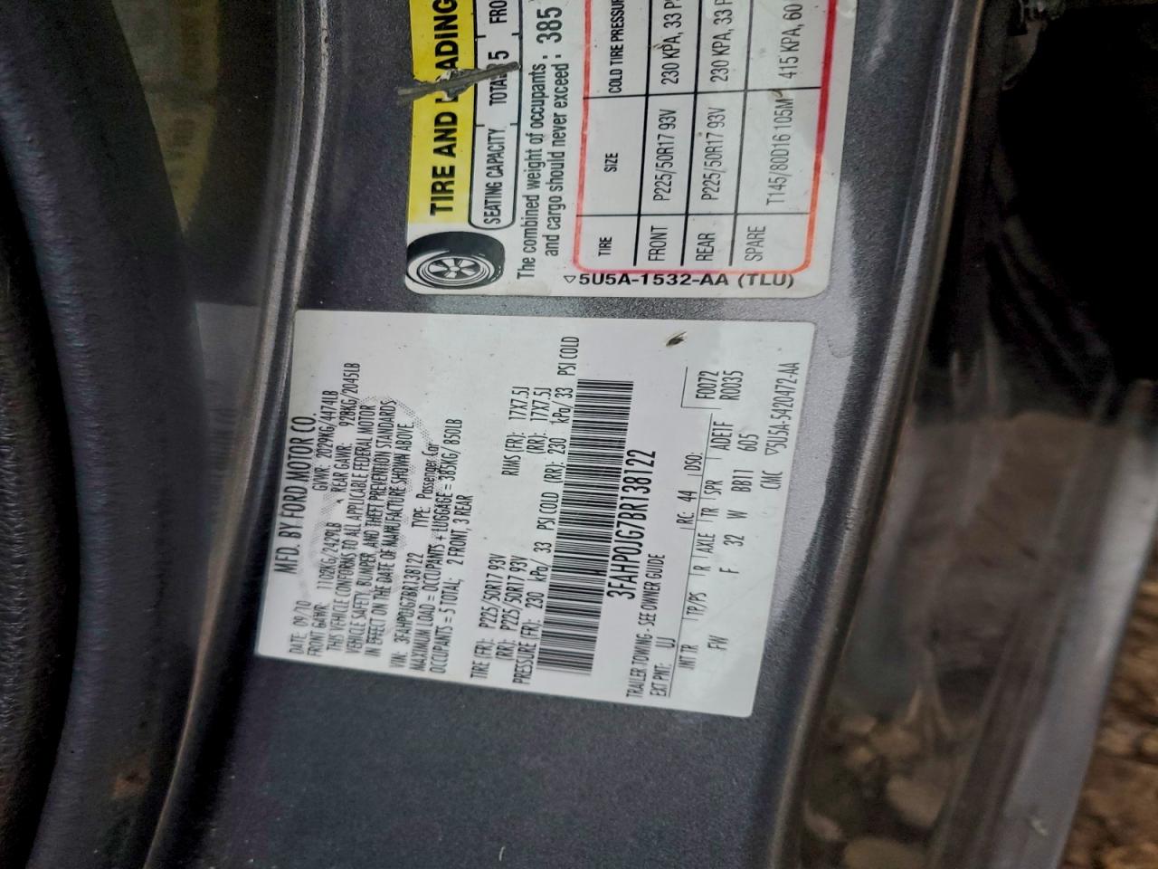 Lot #3317706122 2011 FORD FUSION SEL