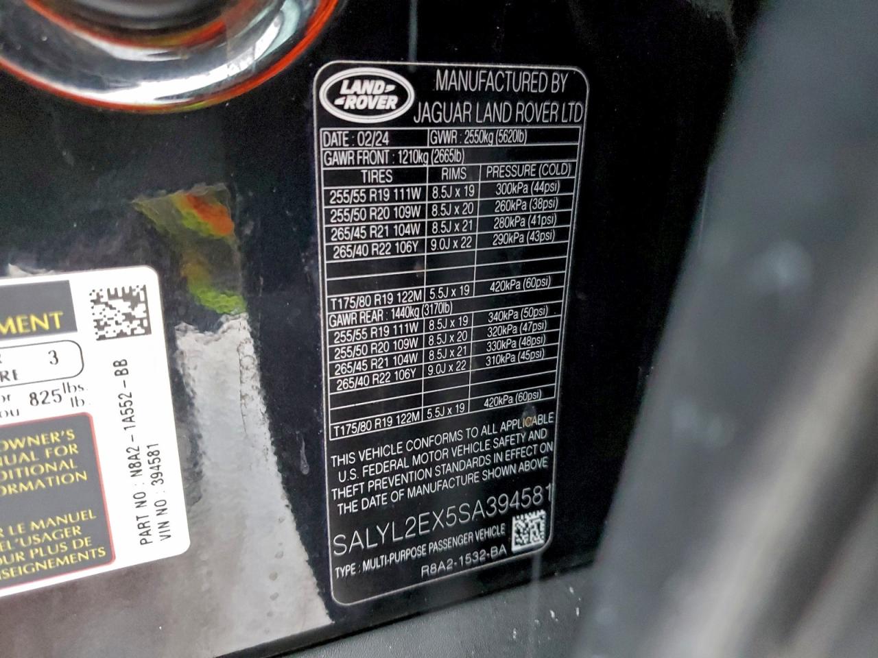 Lot #3304539445 2025 LAND ROVER RANGE ROVER VELAR DYNAMIC SE