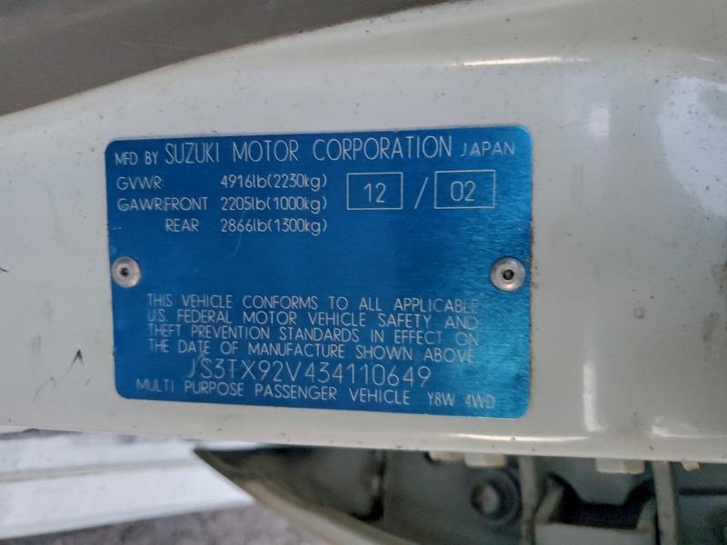 2003 SUZUKI XL7 PLUS #3312737106