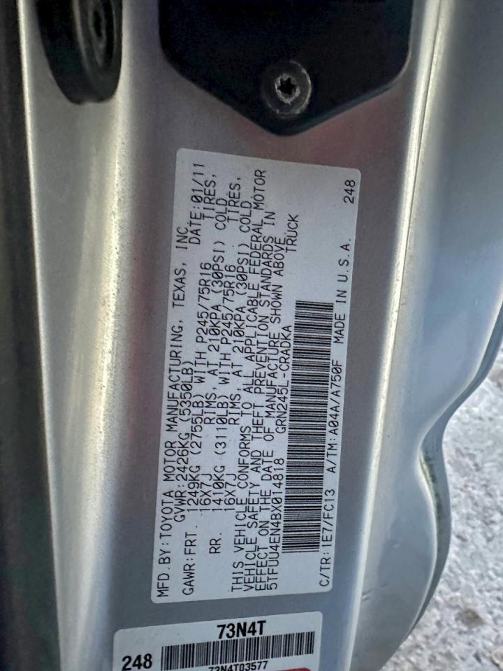 Lot #3318059366 2011 TOYOTA TACOMA ACC