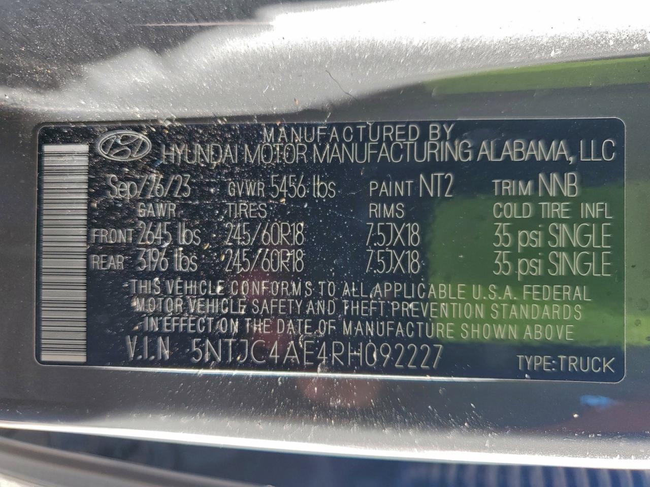 Lot #3308362287 2024 HYUNDAI SANTA CRUZ