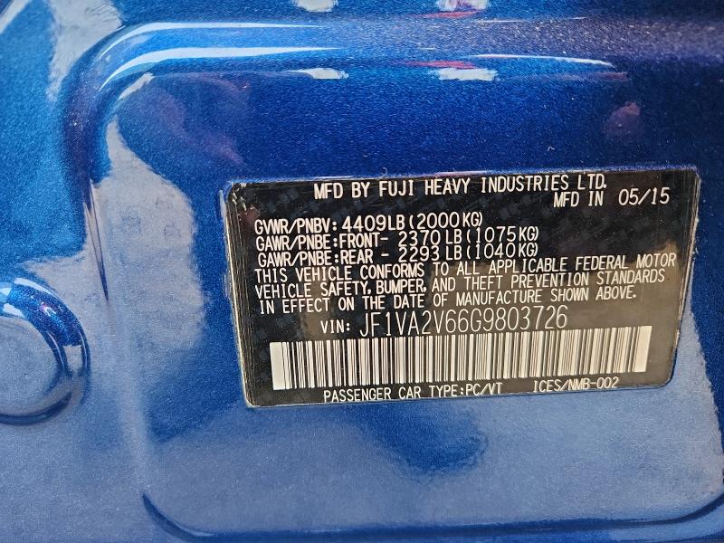 2016 SUBARU WRX STI #3305494060